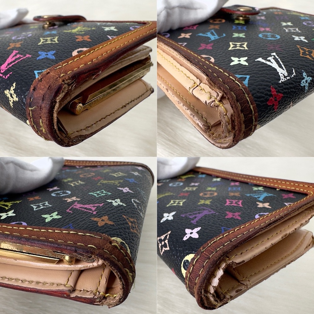 ✨LOUIS VUITTON Black Multicolor Viennois Portefeuille French Purse Wallet M92988 - Picture 15 of 16